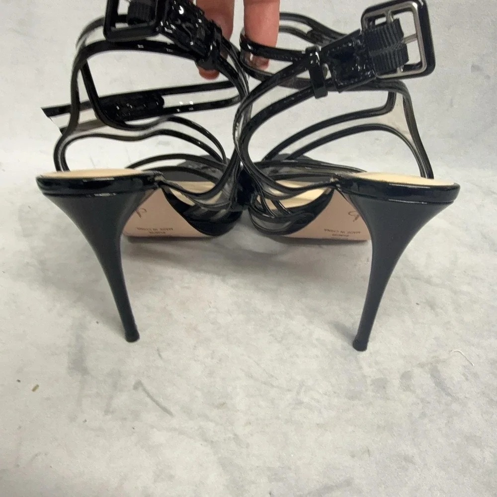 Jessica Simpson Shoes Womens Size 8.5 Black Strappy Ankle Strap Heels JS-KENDEL2